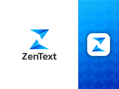 Modern Logo - ZenText Negative Space Logo Design