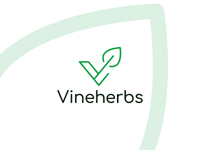 V Minimalist Logo- Vineherbs Minimalist Logo for Herbal  Company