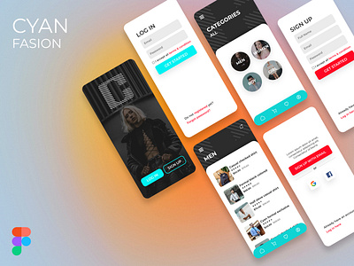 CYAN FASION design dribbble fasion app mobile design ui ui ux user experience design ux visual design