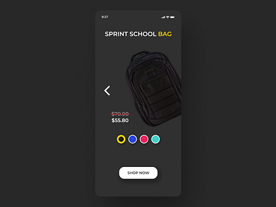 Sprint School Bag. app design dribbble ui