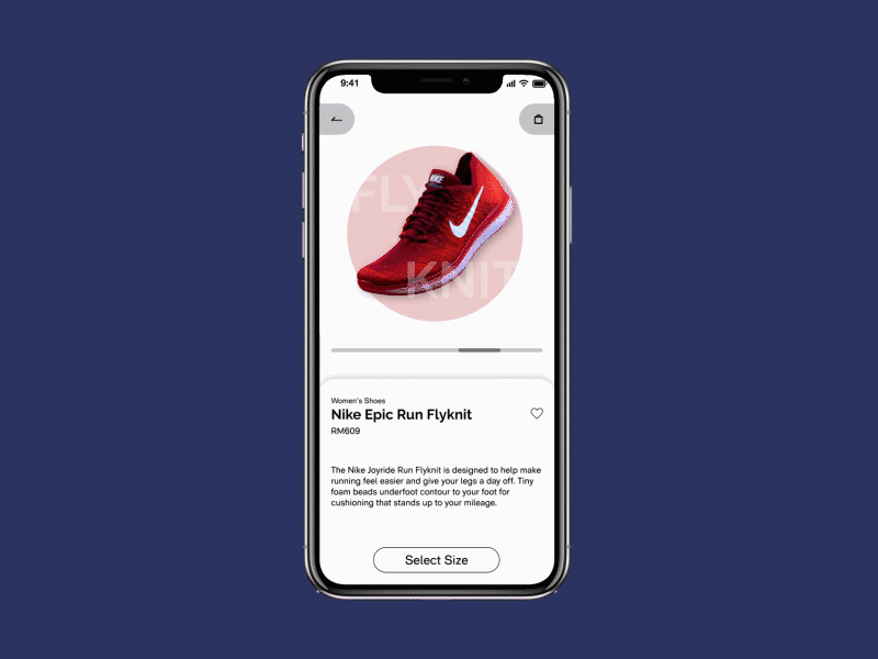 Nike App Product Page app application apps design nike nike running shoes ui user experience user interface ux