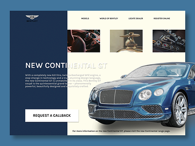 Bentley Website Product Page bentley blue car design luxury luxury car product ui user experience user interface ux web website website design