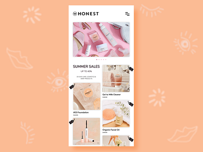 Honest Beauty App Design app application apps cosmetic design girl honest product sales skincare ui user experience user interface ux
