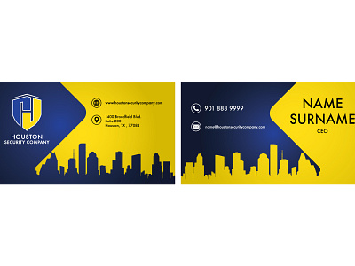 Houston Security Company Business Cards