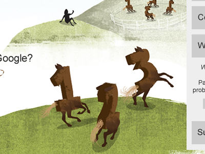 Number horses brown green illustration numbers