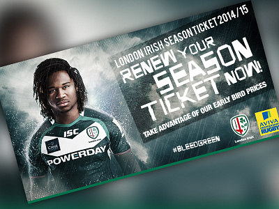 London Irish 2014 season ticket web artwork photoshop rugby sport