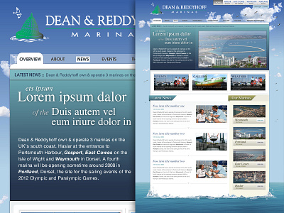 Dean & Reddyhoff homepage circa 2009 blue nautical sea webdesign