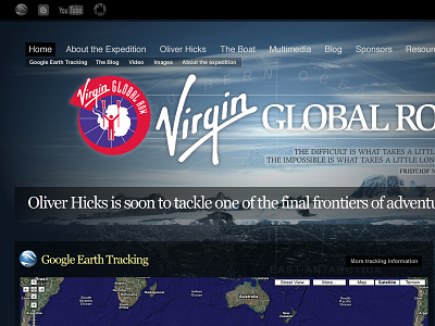 Virgin Global Row header detail arctic google integration map vintage virgin