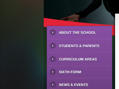 Menu Structure dance education menu pink purple school website