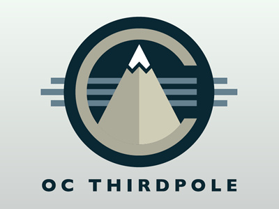 OC ThirdPole logo in progress blue gill gill sans logo mountain type typography water