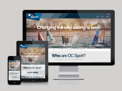 OC Sport responsive site blue boat boats grey imac ipad iphone mobile responsive water