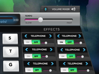 beat maker application buttons effects mixer music sliders ui