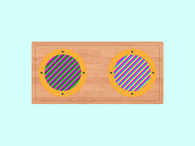 Speaker bright colorful illustration pattern speaker stripes wood