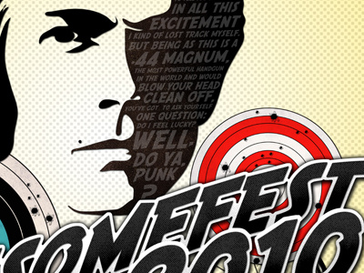 Awesomefest 2010 awesomefest clint eastwood columbus design dirty harry festival film halftone jeff jeff rigsby movie ohio poster print rigsby targets