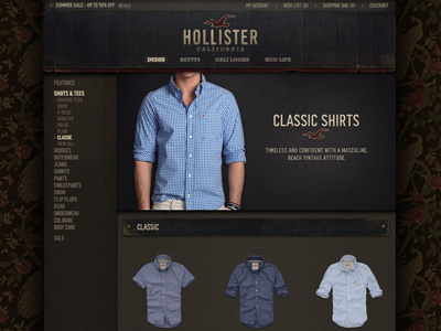 Hollister Category Page brand design hollister jeff jeff rigsby marketing rigsby site web work