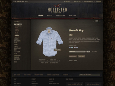 Hollister Product Page brand design hollister jeff jeff rigsby marketing rigsby site web work
