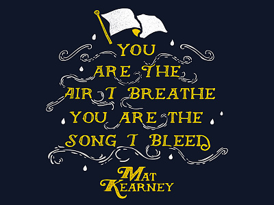 Mat Kearney - Air I Breathe air breathe flag graphic lyrics mat kearney merch music t shirt tee