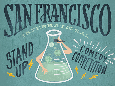 SF Comedy Competition chemistry handlettering illustration lettering san francisco science sf