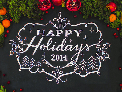 The Well Holiday Card chalk christmas fresh hand lettering health holiday holiday card holidays lettering