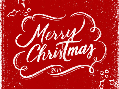 Merry Christmas 2014 brush lettering christmas hand lettering holidays merry texture