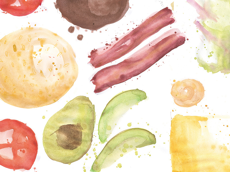 Cheeseburger pattern food pattern watercolor paint burger illustration