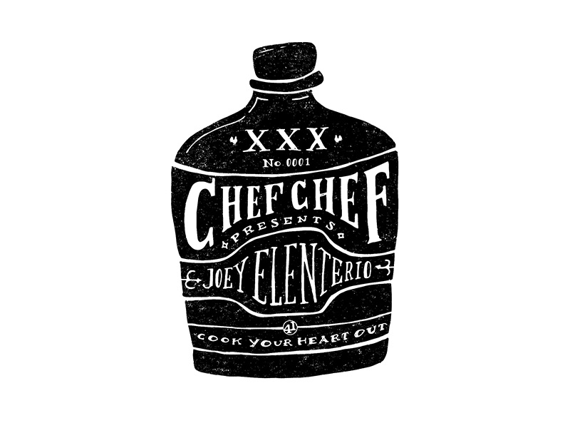 Chef Chef No. 0001 texture edge drawn type handlettering illustration
