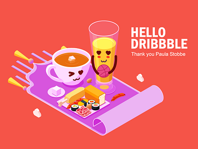 Hello Dribbble illustration 插图