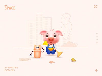 Pig design illustration