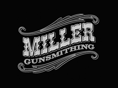 Miller Gunsmithing logo.gunsmithing typography