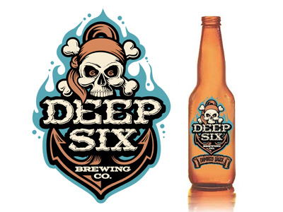 Deep6 beer deep logo logomotive six