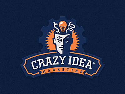 CRAZY IDEA gear crazy idea lightbulb logo logomotive marketing spring