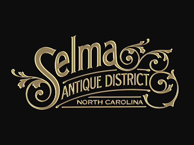Selma Antique District antique logo logomotive selma typography
