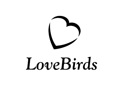 Lovebirds b birds heart l logo logomotive love