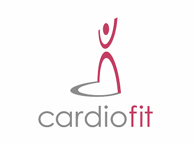 Cardiofit cardio fit fitness heart logo logomotive shadow