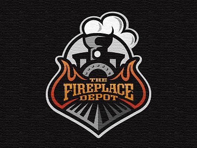 FirePlace Depot depot fire fireplace locomotive logo logomotive train