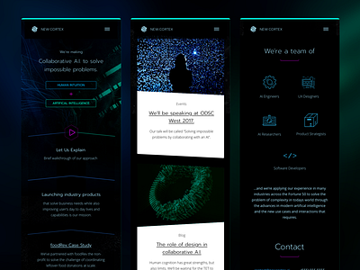 New Cortex Responsive agentive ai cyberpunk dark web design website