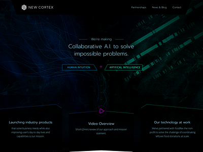 New Cortex Landing ai cyberpunk dark new cortex web design website