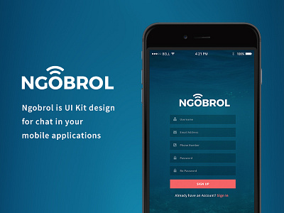 Ngobrol UI Kit android app chat design element flat forms ios ngobrol uiux