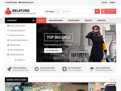 Belatung Online E-Commerce e commerce elegant naistudio online red simple web website