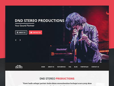DND Stereo Productions design dndstereo layout music naistudio photoshop psd sound system startup webdesign webdevelopment website