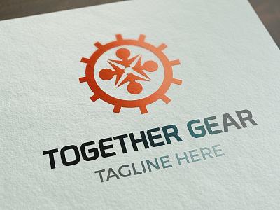 Together Gear Logo Template design gears illustration logo orange psd together ui ux vector