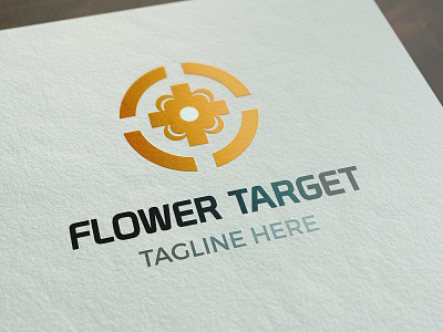 Flower Target Logo Template design elegant flower icon illustration logo psd red targets ui ux vector
