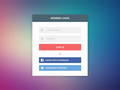 Flaty Login Form design illustration layout psd ui ux webdesign website