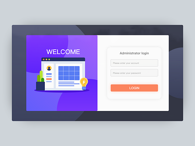 Administrator login UI branding design illustration ui