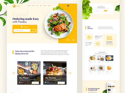 FoodZy application food delivery food delivery application food website modern ui modern website ui design ux desgin web ui design website design