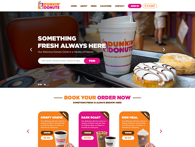 dunkin donut branding design illustration typography ui ux web website concept website design