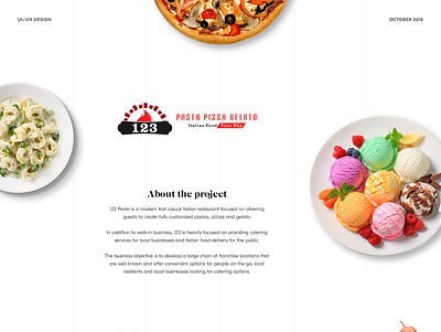123 Pasta Pizza Gelato casestudy design ui ux web website design