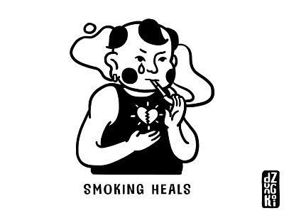 Smoking heals. blackandwhite design digital art illustration sketching