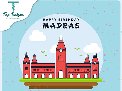 Madras day 22 aug 01 brand branding central chennai design graphicdesign illustrator madras madrasday madrasday portrait trapdesigner