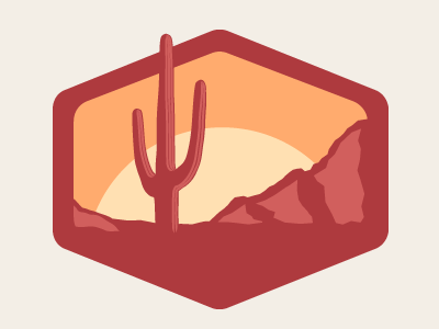 Lone Saguaro badge cactus desert logo saguaro sonora